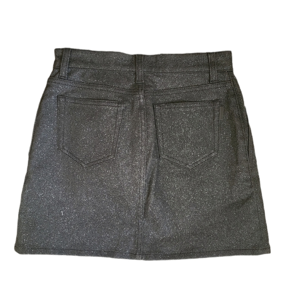 Saint Laurent Black Glitter Denim Mini Skirt NEW - Picture 3 of 7